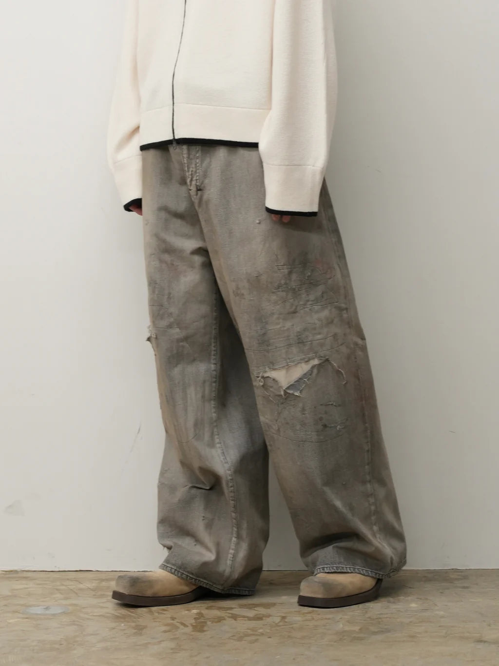 ANCELLM DENIM PANTS #04 AGING01 (BLACK)