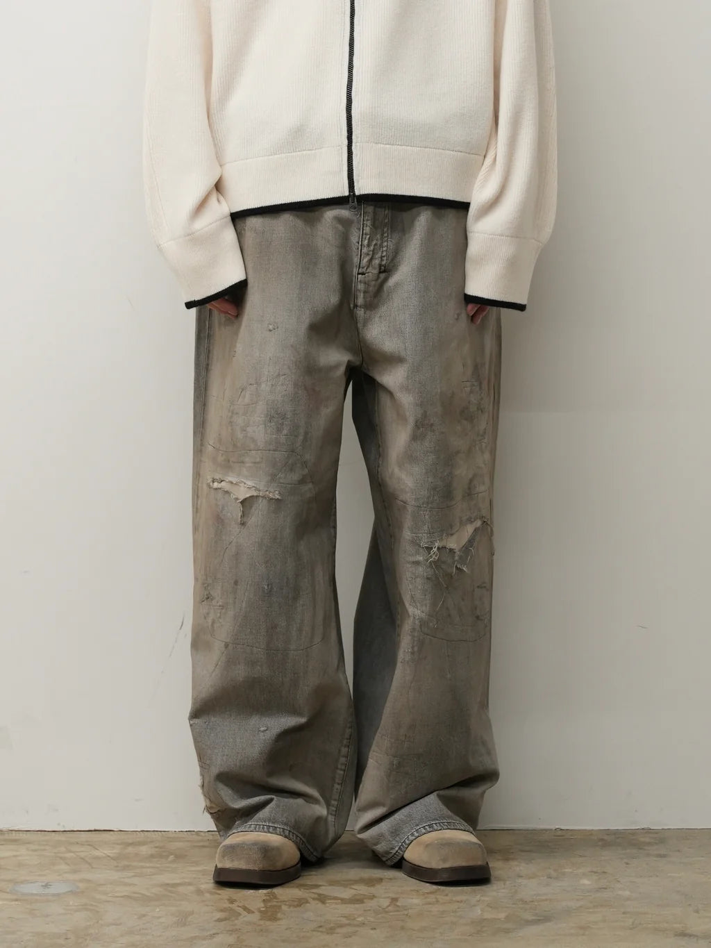 ANCELLM DENIM PANTS #04 AGING01 (BLACK)