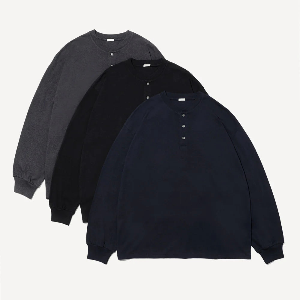 A.PRESSE Cashmere Blend L/S Henley Neck Shirt