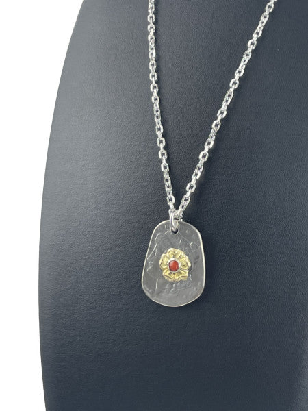 LARRY SMITH LIBERTY PENDANT -18K GOLD ROSE/CORAL-