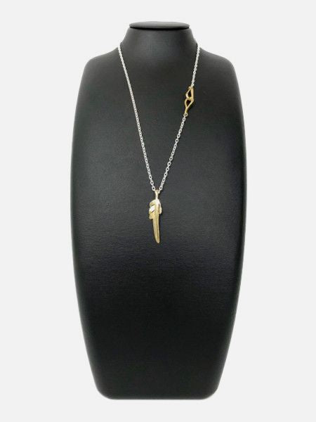 LARRY SMITH 18K GOLD KAZEKIRI FEATHER PENDANT No. 28 SMALL