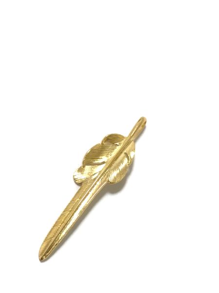 LARRY SMITH 18K GOLD KAZEKIRI FEATHER PENDANT No. 29 MEDIUM