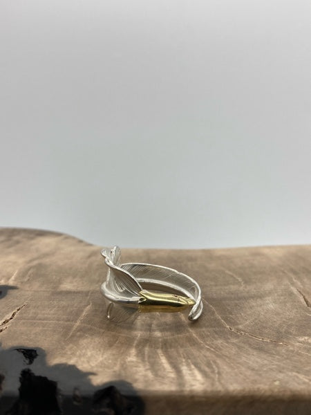 LARRY SMITH EAGLE HEAD KAZEKIRI FEATHER RING -RUBY-