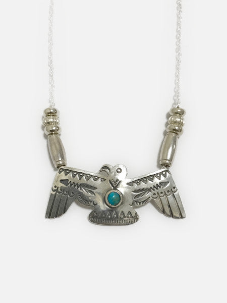 LARRY SMITH FLYING THUNDERBIRD PENDANT -ARROW&TURQUOISE-