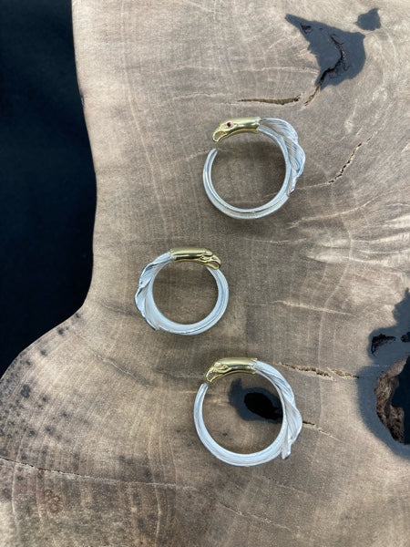 LARRY SMITH EAGLE HEAD KAZEKIRI FEATHER RING