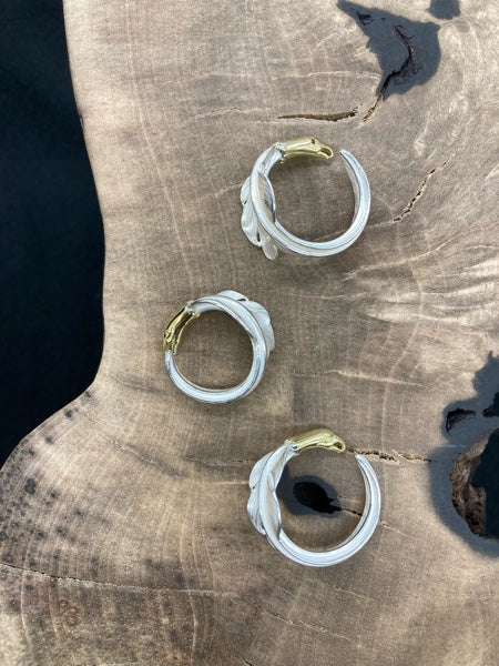 LARRY SMITH EAGLE HEAD KAZEKIRI FEATHER RING