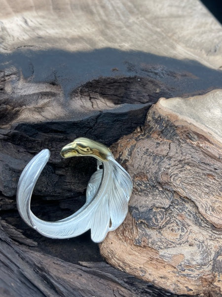 LARRY SMITH EAGLE HEAD KAZEKIRI FEATHER RING