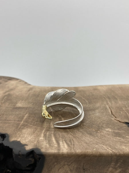 LARRY SMITH EAGLE HEAD KAZEKIRI FEATHER RING