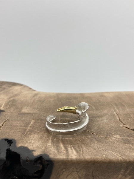 LARRY SMITH EAGLE HEAD KAZEKIRI FEATHER RING