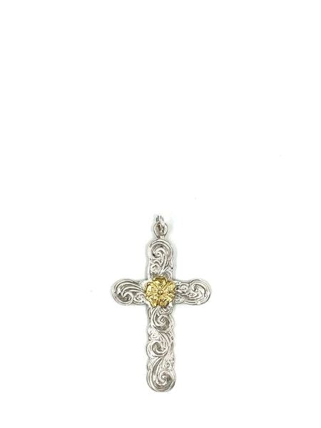 LARRY SMITH KARAKUSA ROSE CROSS PENDANT No. 42