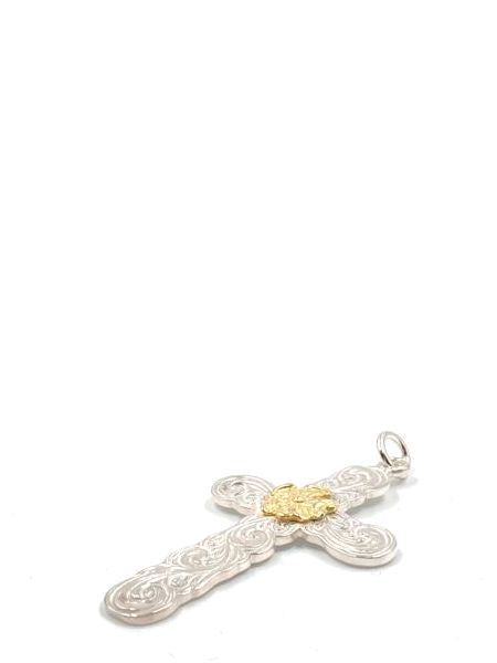LARRY SMITH KARAKUSA ROSE CROSS PENDANT No. 42
