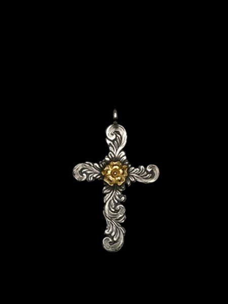 LARRY SMITH KARAKUSA ROSE CROSS PENDANT No. 42