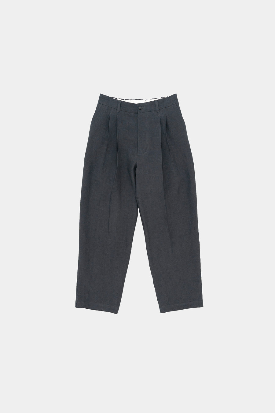 STILL BY HAND Two Tuck Wide Tapered Linen Pants