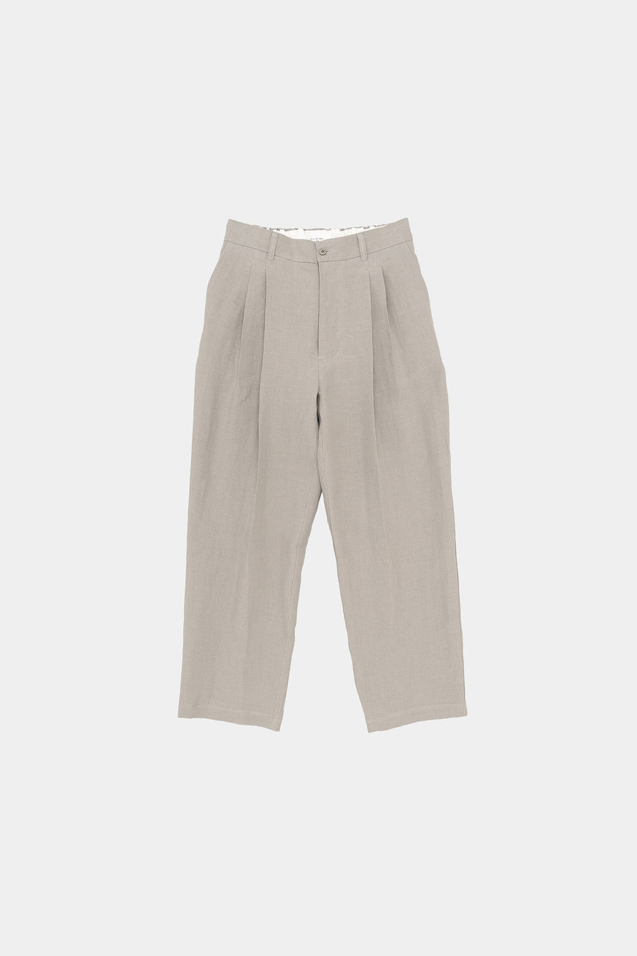 STILL BY HAND Two Tuck Wide Tapered Linen Pants