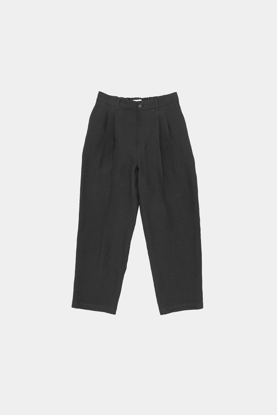 STILL BY HAND Two Tuck Wide Tapered Linen Pants