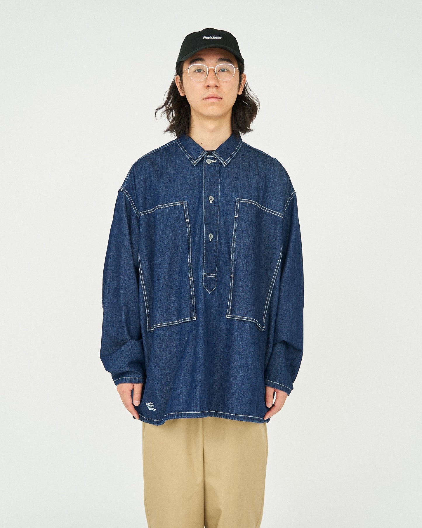 FreshService DENIM PULLOVER SHIRT (ONE WASH)