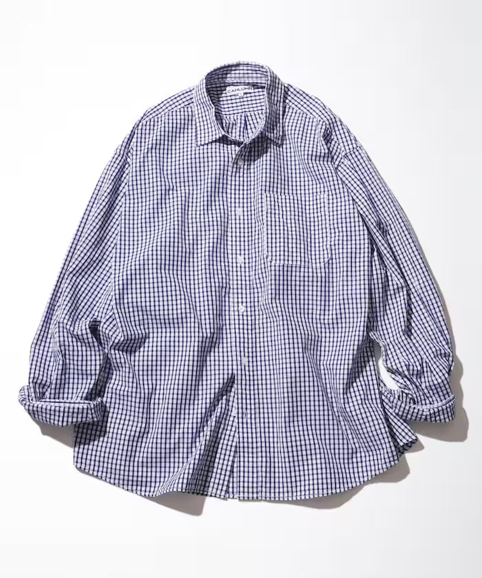 CAHLUMN Magazine Pocket Broad Shirt (Gingham)