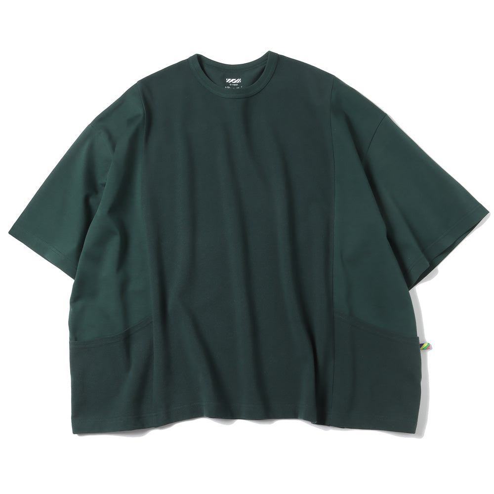 is-ness SWITCHING MOSS T-SHIRT