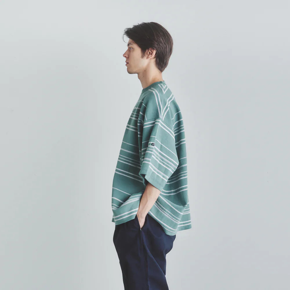 is-ness KNITTED FLASH BORDER T-SHIRT