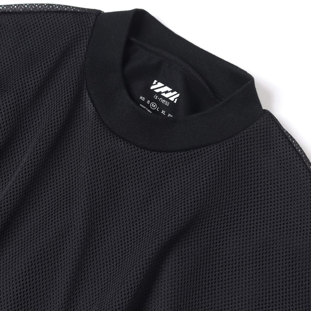 is-ness BALLOON DOUBLE LAYERED MESH SHORT SLEEVE T-SHIRT