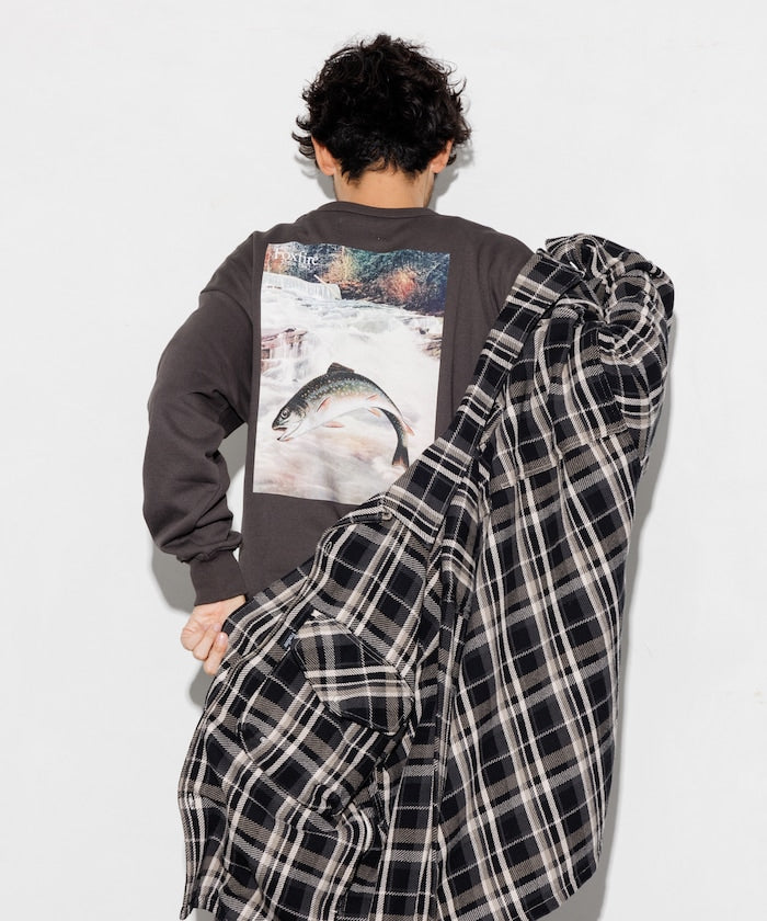 Foxfire Custom Foxfire Catalogue Trout Back Print Crew Neck Sweatshirt
