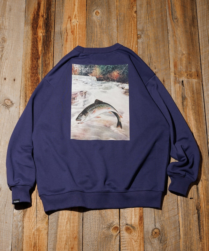 Foxfire Custom Foxfire Catalogue Trout Back Print Crew Neck Sweatshirt