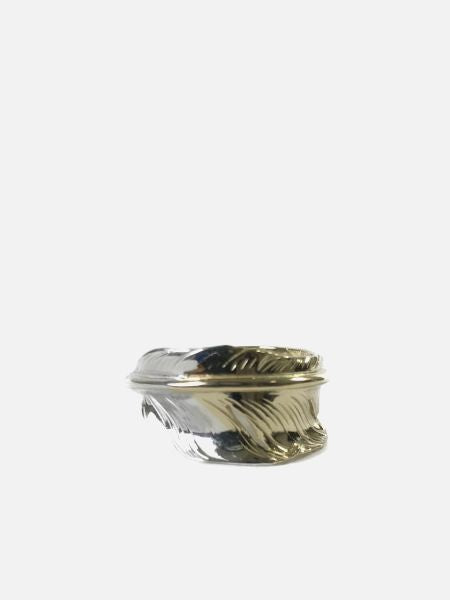 LARRY SMITH KAZEKIRI FEATHER RING -SILVER & 18K GOLD-