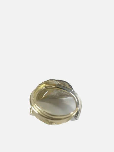 LARRY SMITH KAZEKIRI FEATHER RING -SILVER & 18K GOLD-