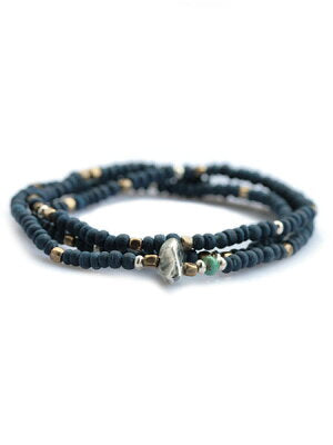 SunKu 39 Indigo Dye Beads Necklace & Bracelet SK-014