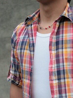 SunKu Antique Beads Chain & Beads Necklace Sk-026-Red