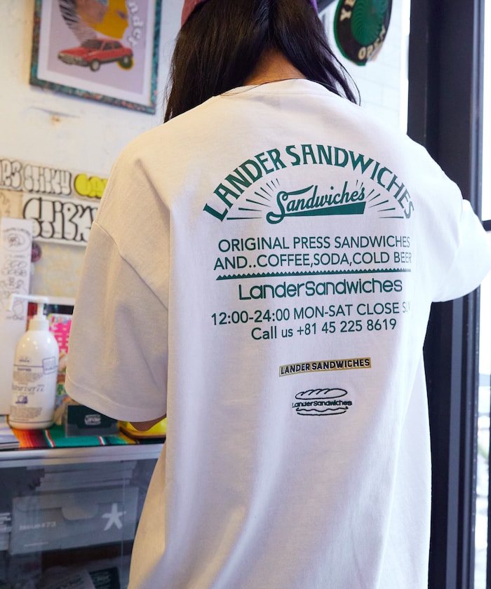 LANDER SANDWICHES x FREAK'S STORE Burger Factory Special Big Silhouette Back Print Crew Neck T-shirt