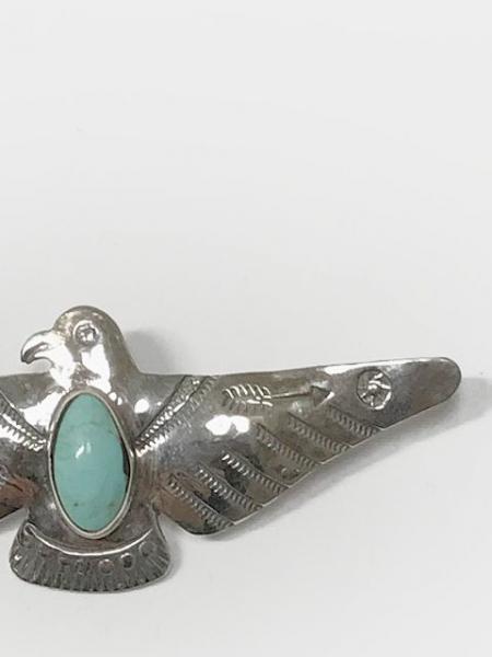 LARRY SMITH OPEN WING THUNDERBIRD PIN ARROW/TURQUOISE