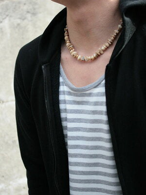 SunKu 39 Large White Coral and Silver Necklace Natrual SK-033-NAT