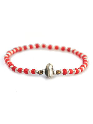 SunKu 39 White Heart & Silver Beads Bracelet SK-037