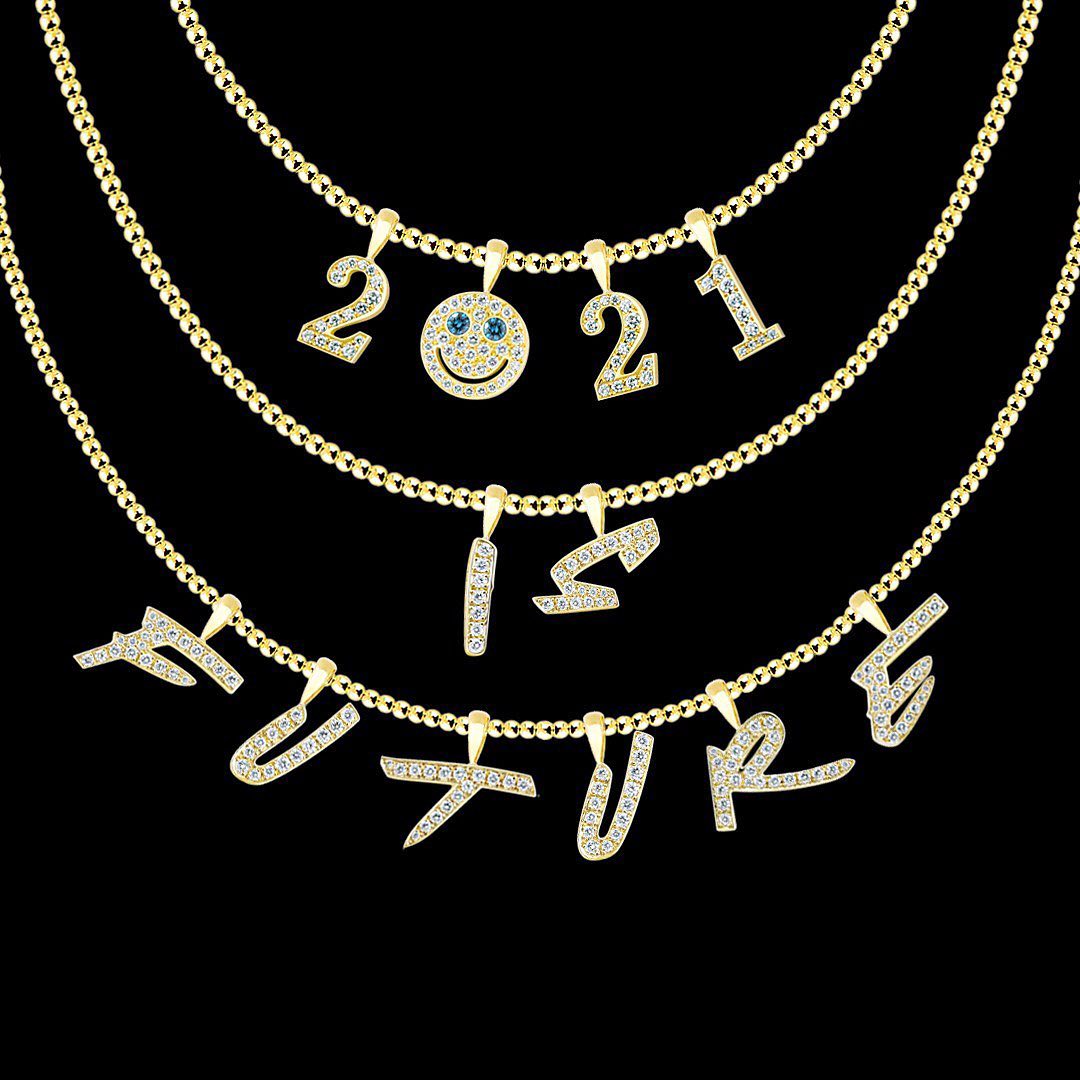 EYEFUNNY Diamond number /18KYG Pendant