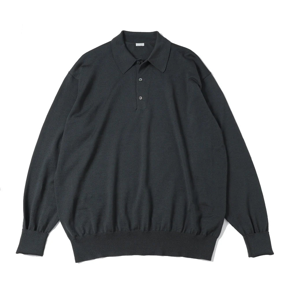 A.PRESSE Wool Knit L/S Polo Shirts