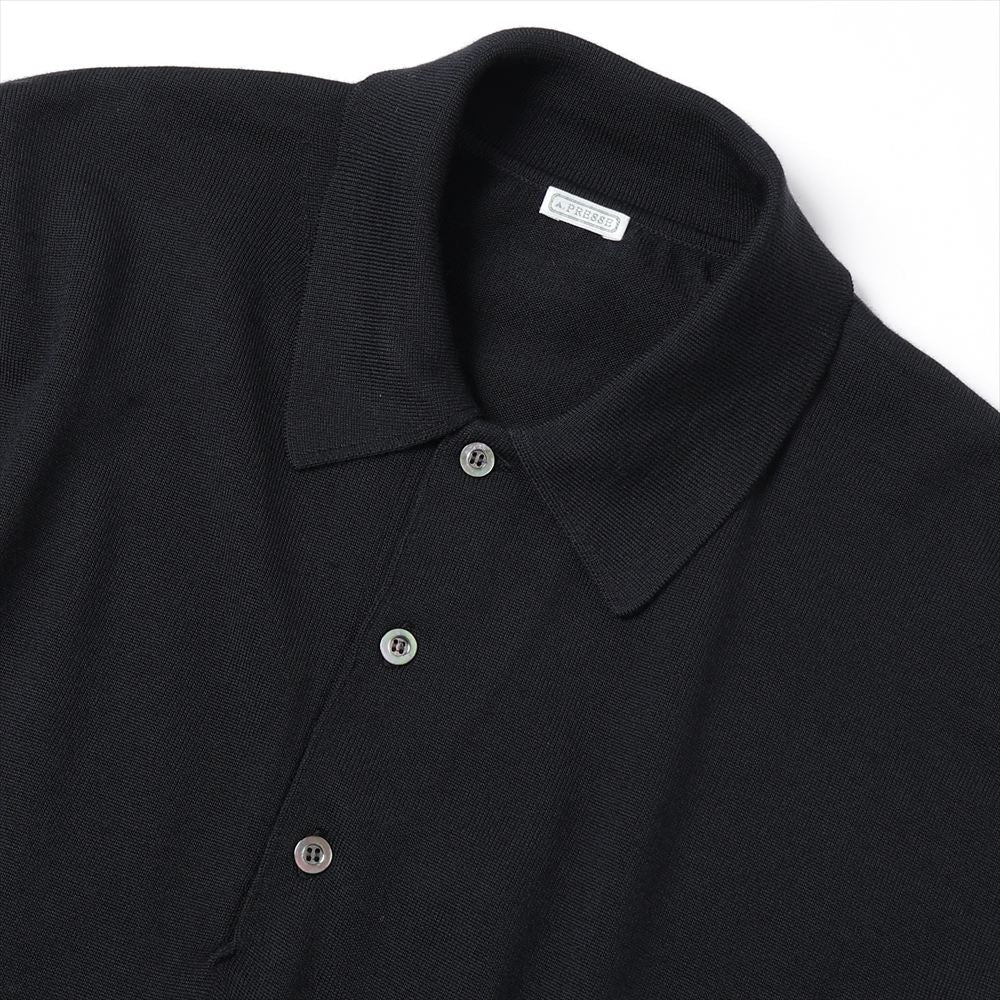 A.PRESSE Wool Knit L/S Polo Shirts