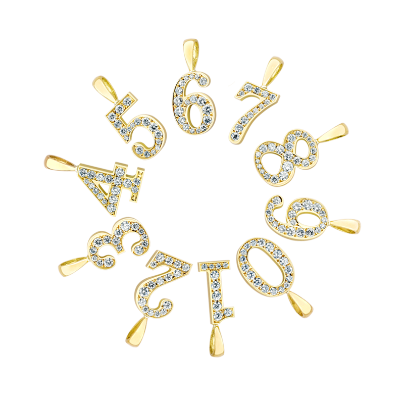 EYEFUNNY Diamond number /18KYG Pendant