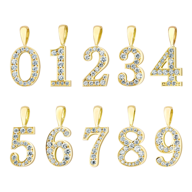 EYEFUNNY Diamond number /18KYG Pendant