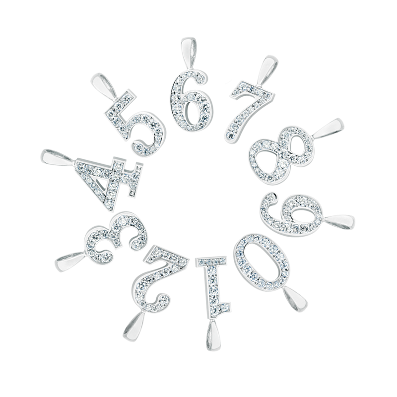 EYEFUNNY Diamond number /18KＷG Pendant