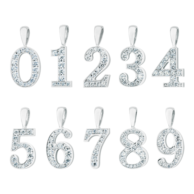 EYEFUNNY Diamond number /18KＷG Pendant