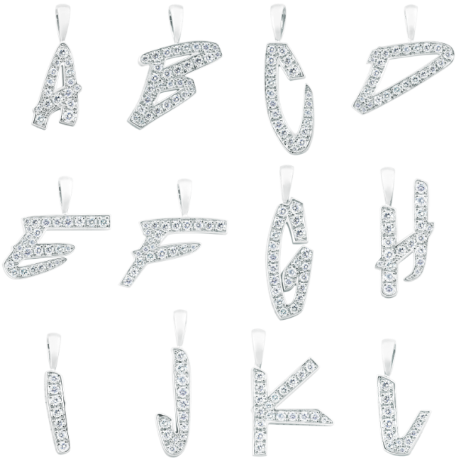 EYEFUNNY Futura alphabet /18KWG Pendant