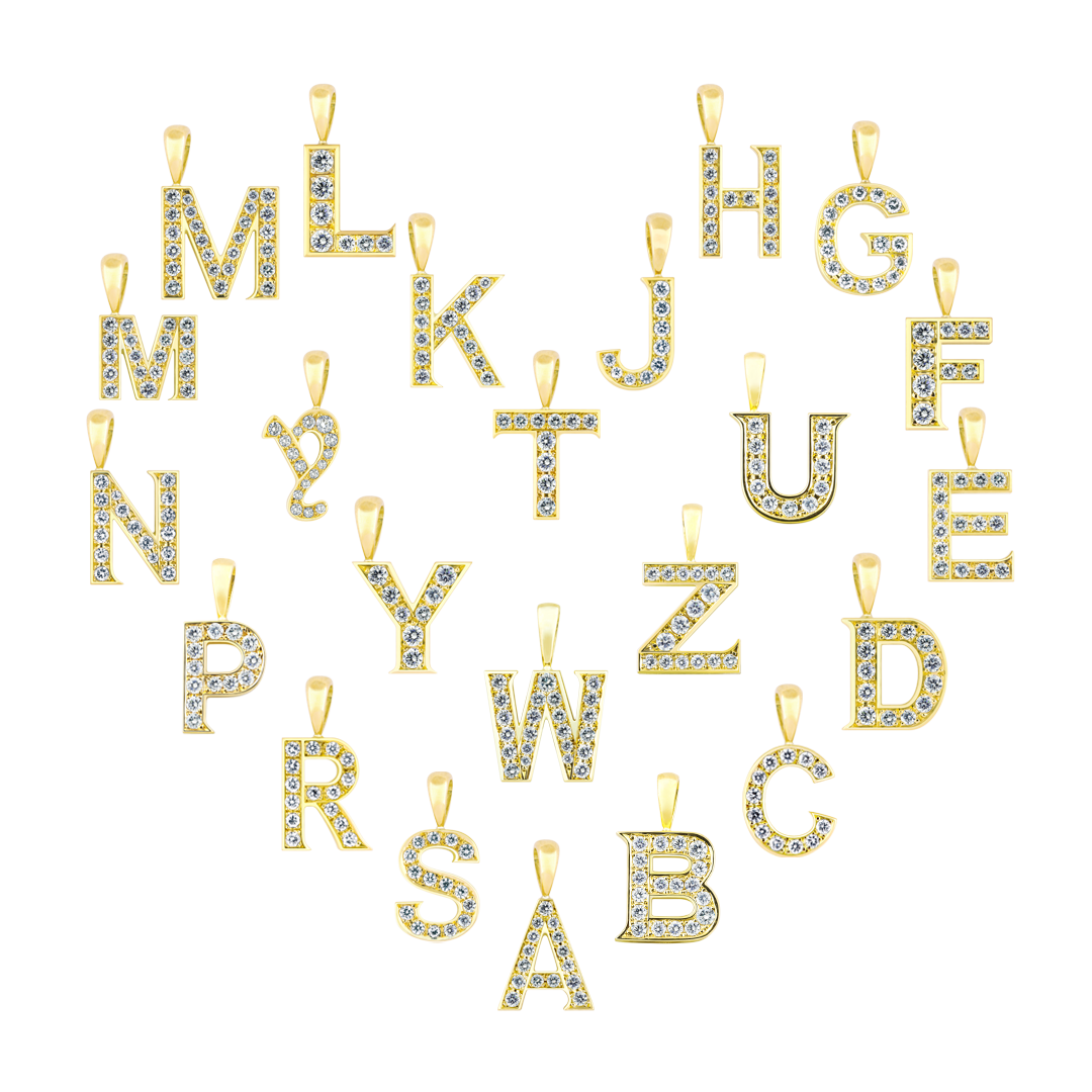EYEFUNNY Diamond alphabet /18KYG Pendant