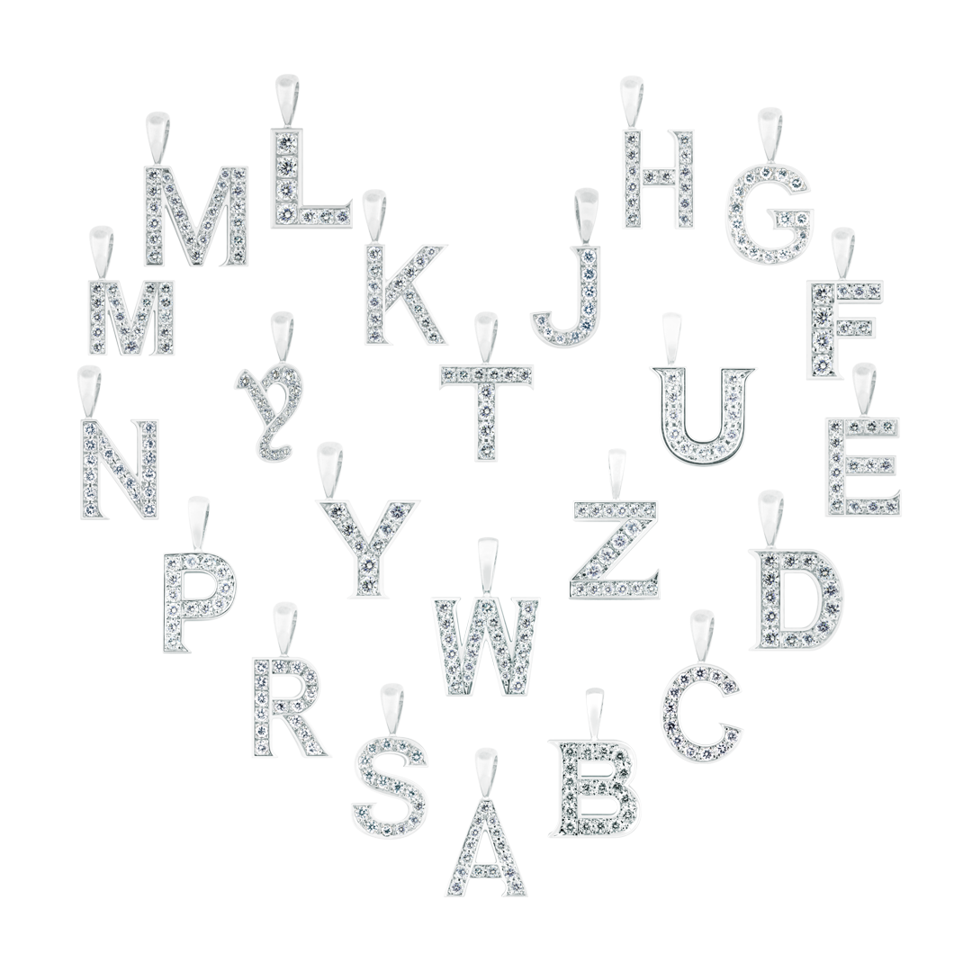 EYEFUNNY Diamond alphabet /18KWG Pendant