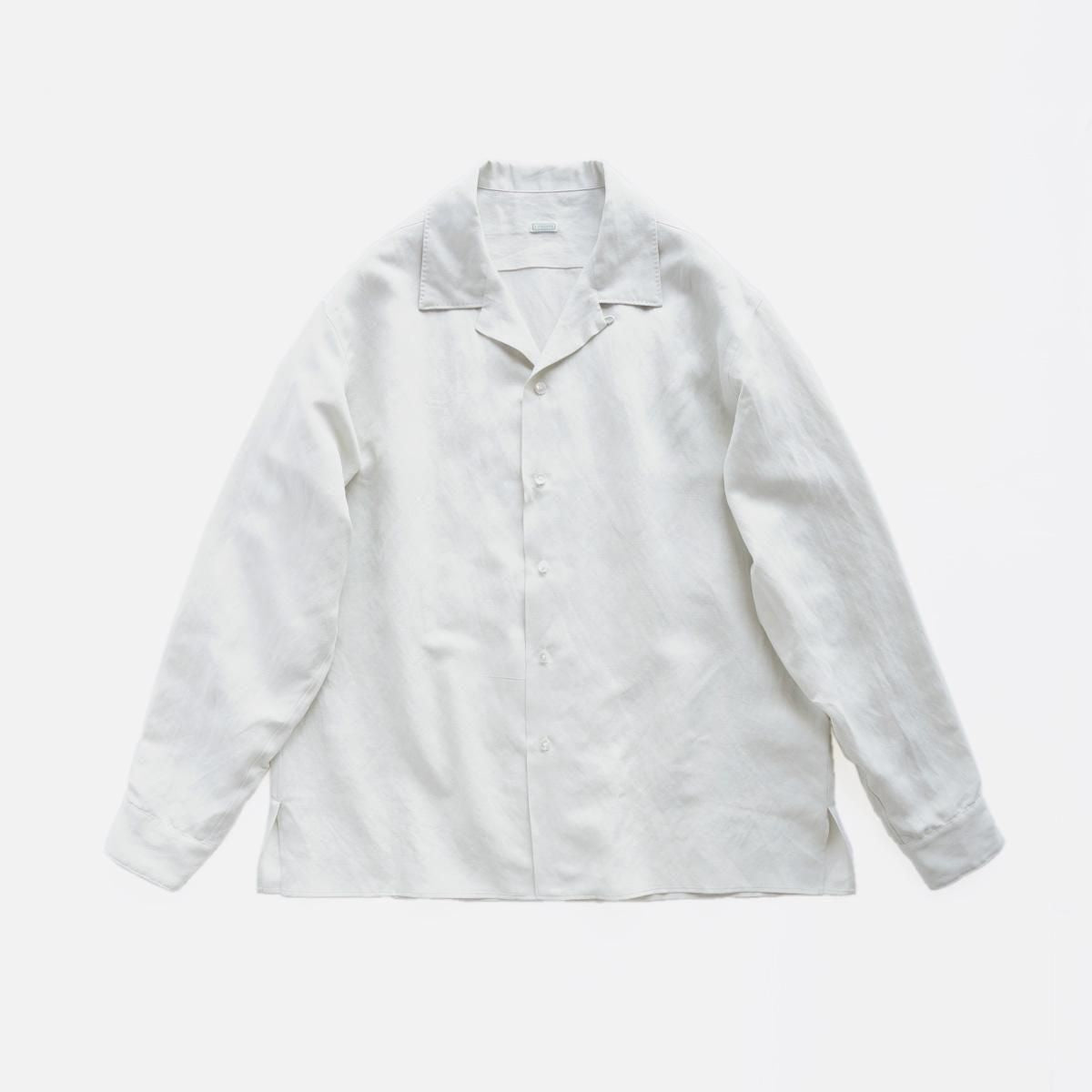 A.PRESSE Silk Linen Open Collar L/S Shirt