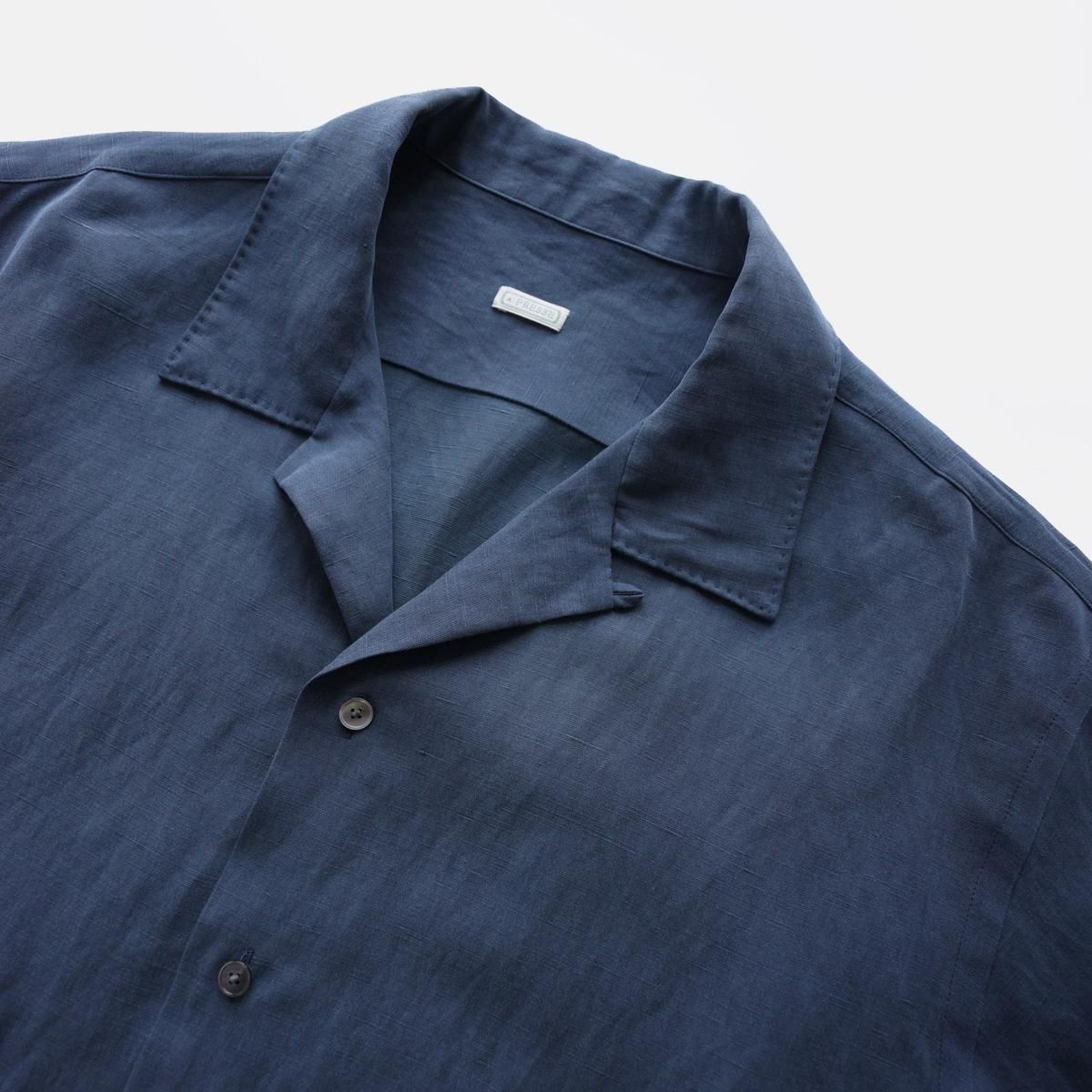 A.PRESSE Silk Linen Open Collar L/S Shirt