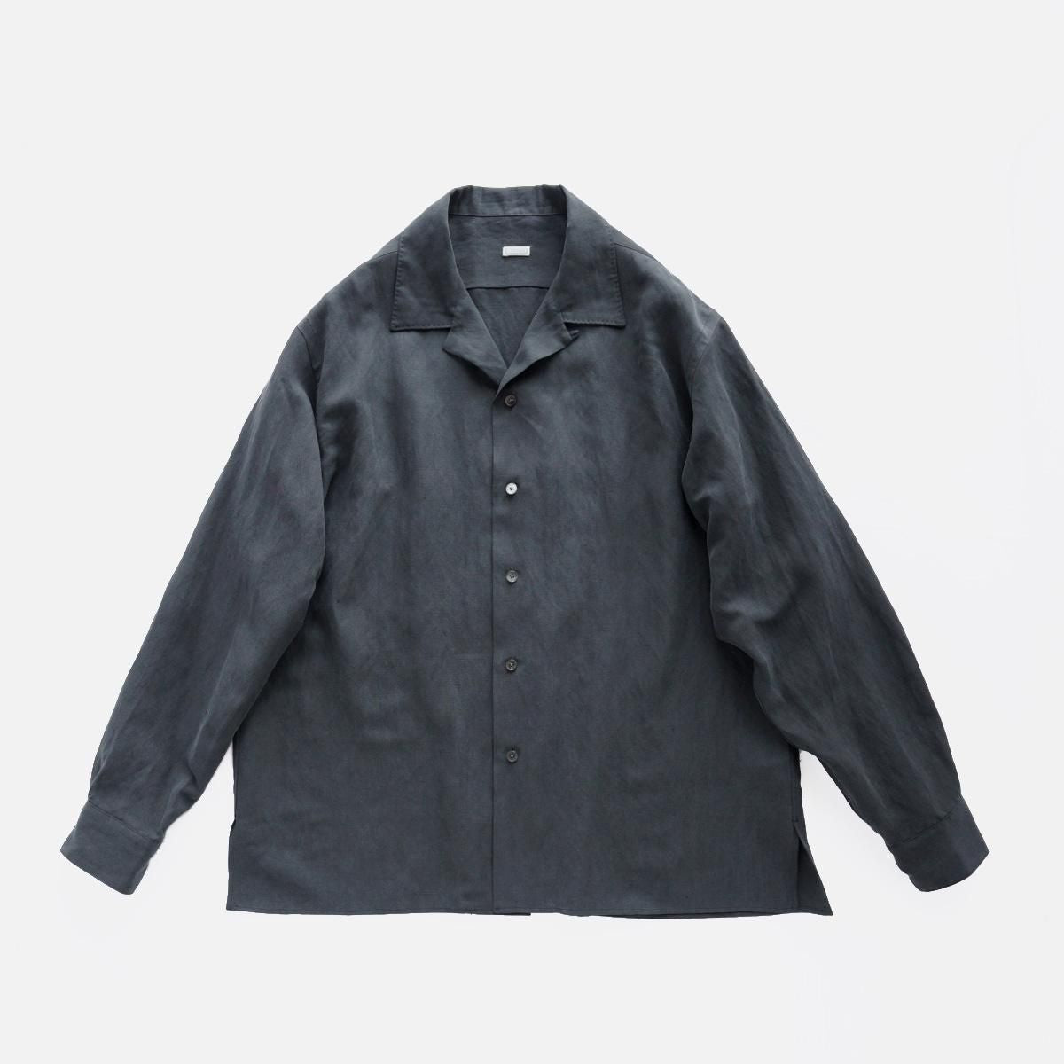 A.PRESSE Silk Linen Open Collar L/S Shirt