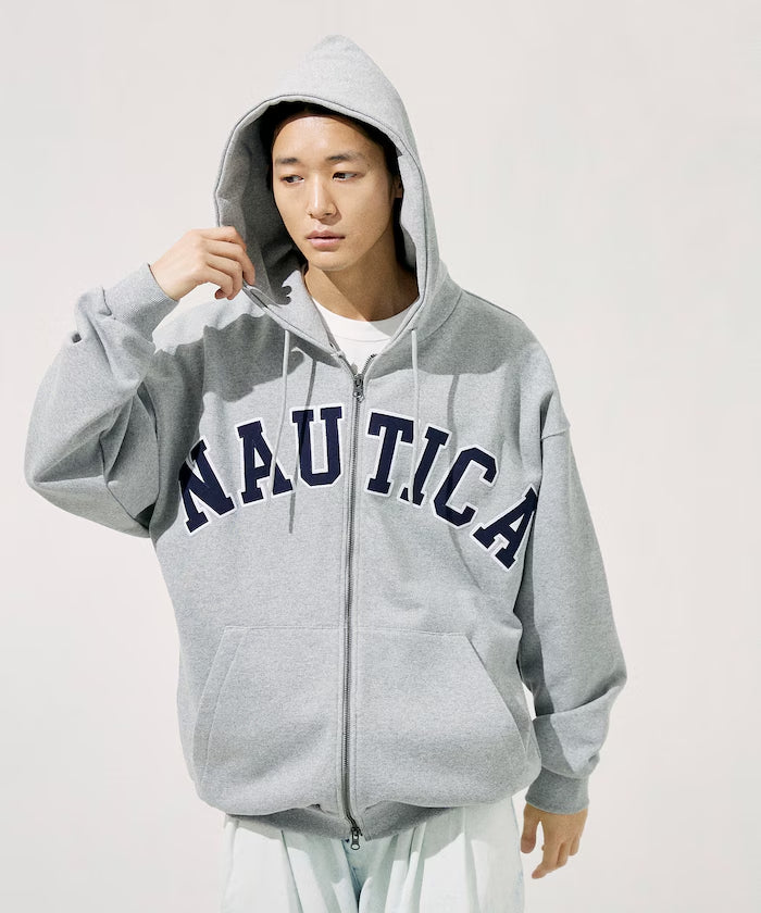 NAUTICA JAPAN Arch Logo Sweat Zip Hoodie