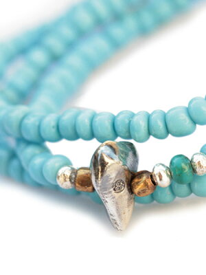 SunKu Antique Beads Necklace & Bracelet Mat Sax LTD-018