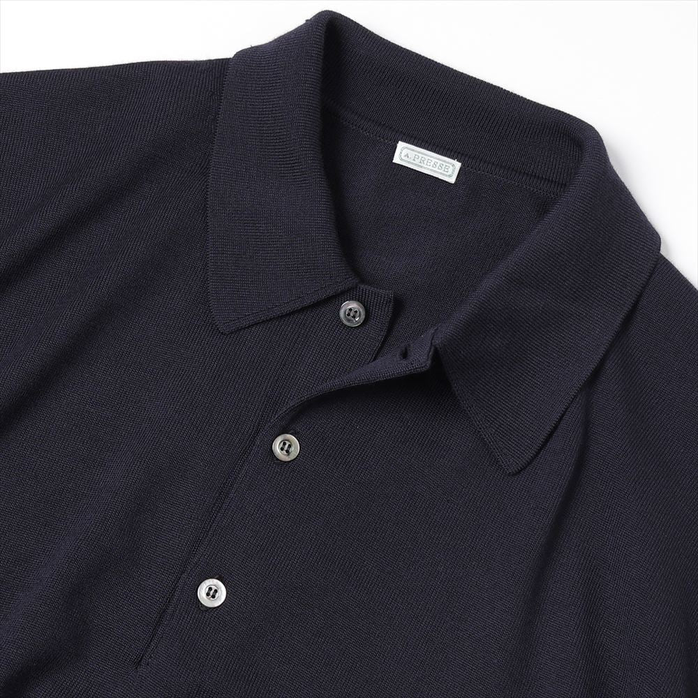 A.PRESSE Wool Knit L/S Polo Shirts